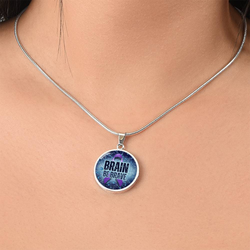 Brain Be Brave Round Pendant Necklace - Jewelry - EpiAl's Shop