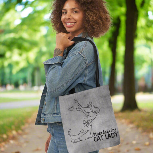 Breakdancing Cat Lady Canvas Tote Bag - Accessories - EpiAl's Shop