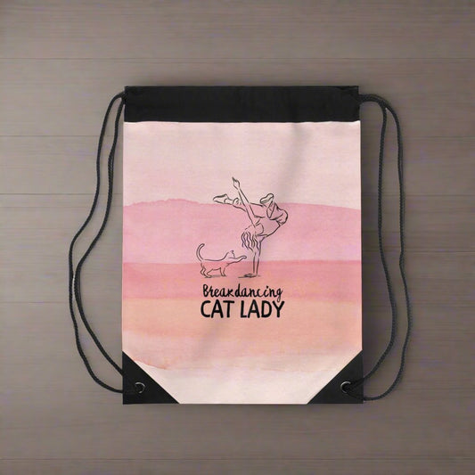 Breakdancing Cat Lady Drawstring Bag - Bags - EpiAl's Shop