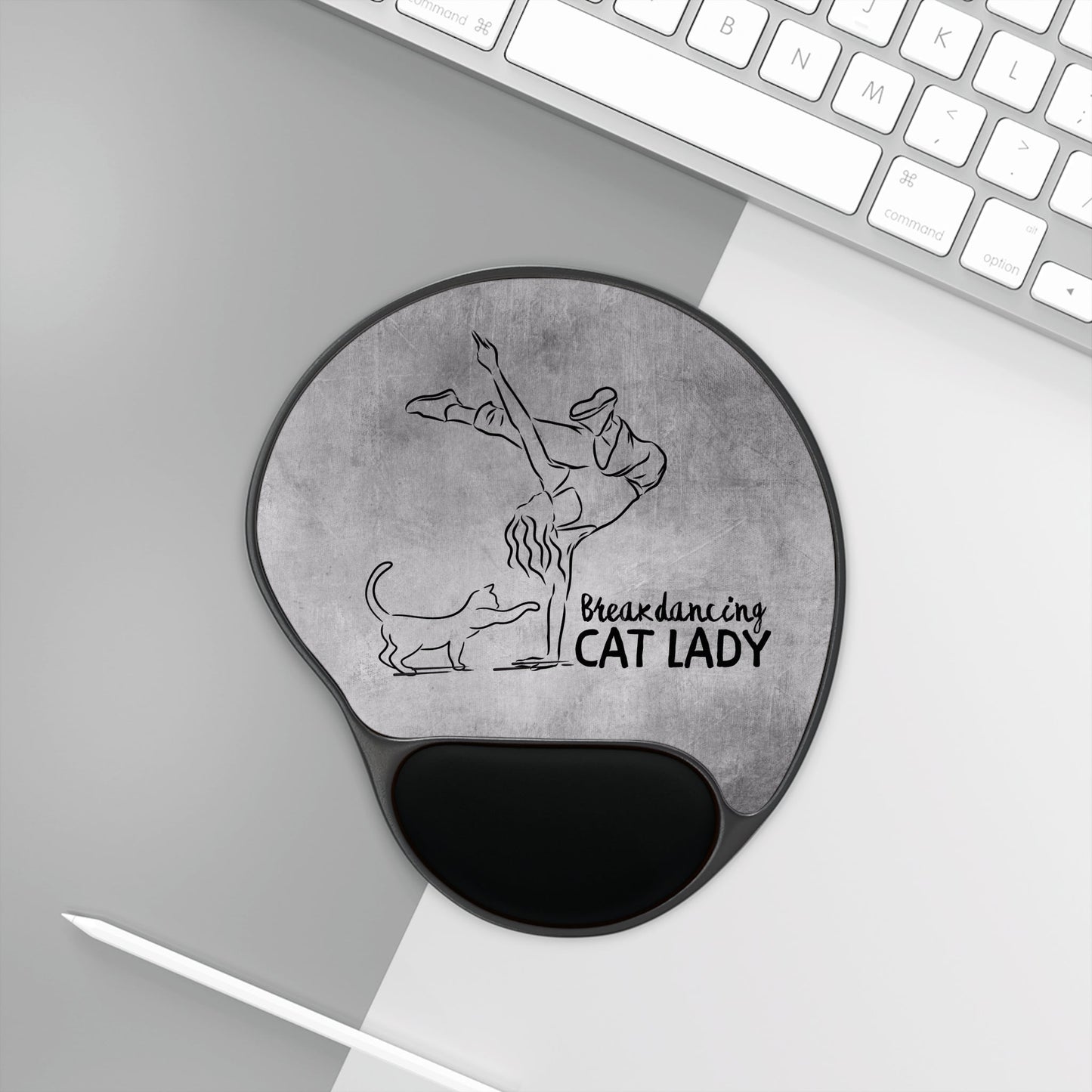 Breakdancing Cat Lady Mouse Pad With Wrist Rest - Home Decor - EpiAl's Shop