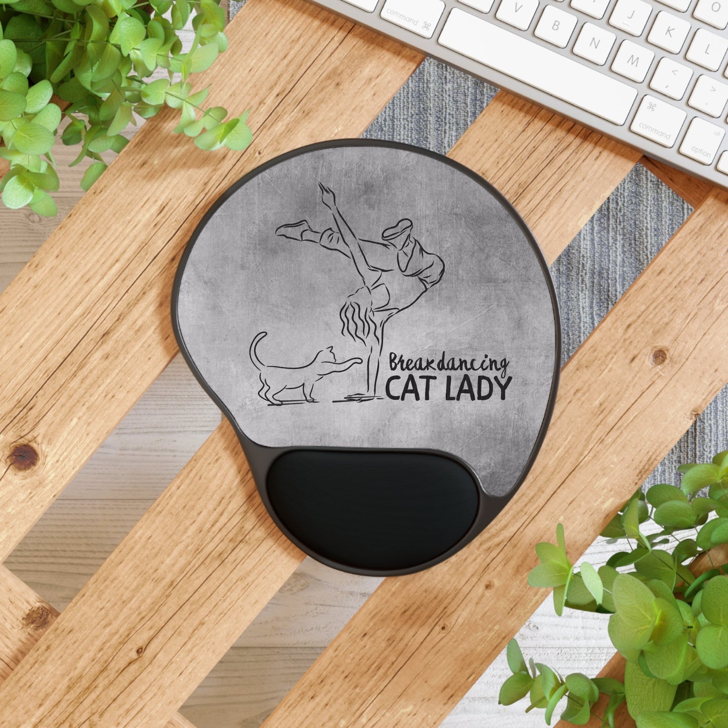 Breakdancing Cat Lady Mouse Pad With Wrist Rest - Home Decor - EpiAl's Shop