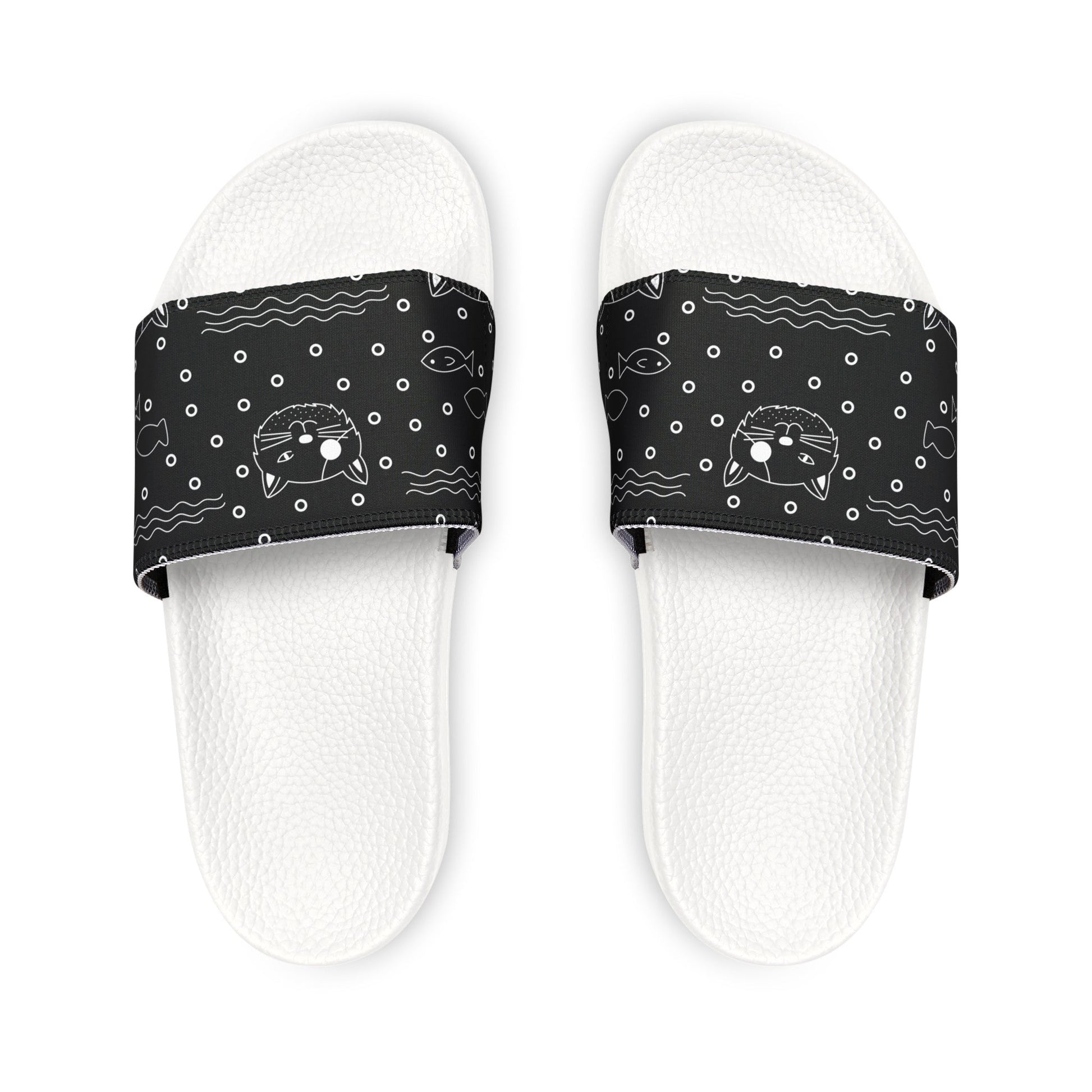 B&W Kitty Men's PU Slide Sandals - Shoes - Epileptic Al’s Shop