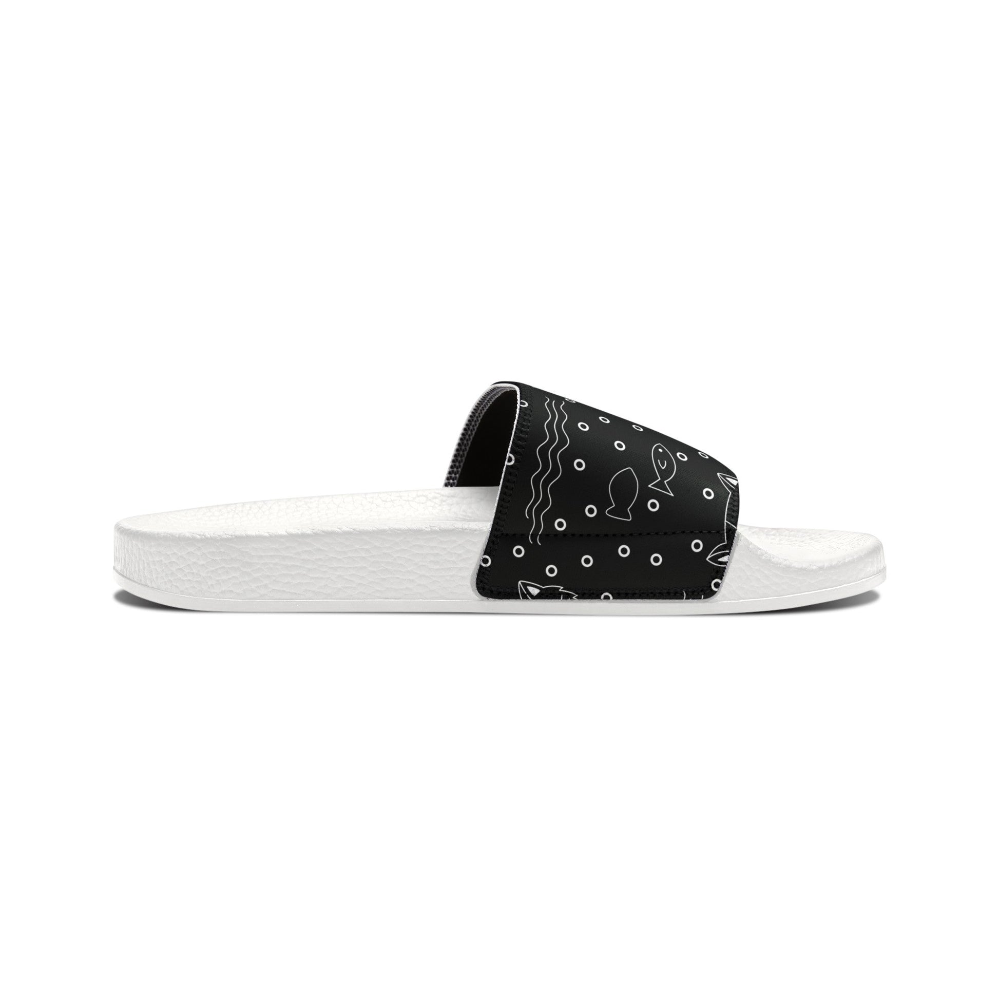 B&W Kitty Men's PU Slide Sandals - Shoes - Epileptic Al’s Shop