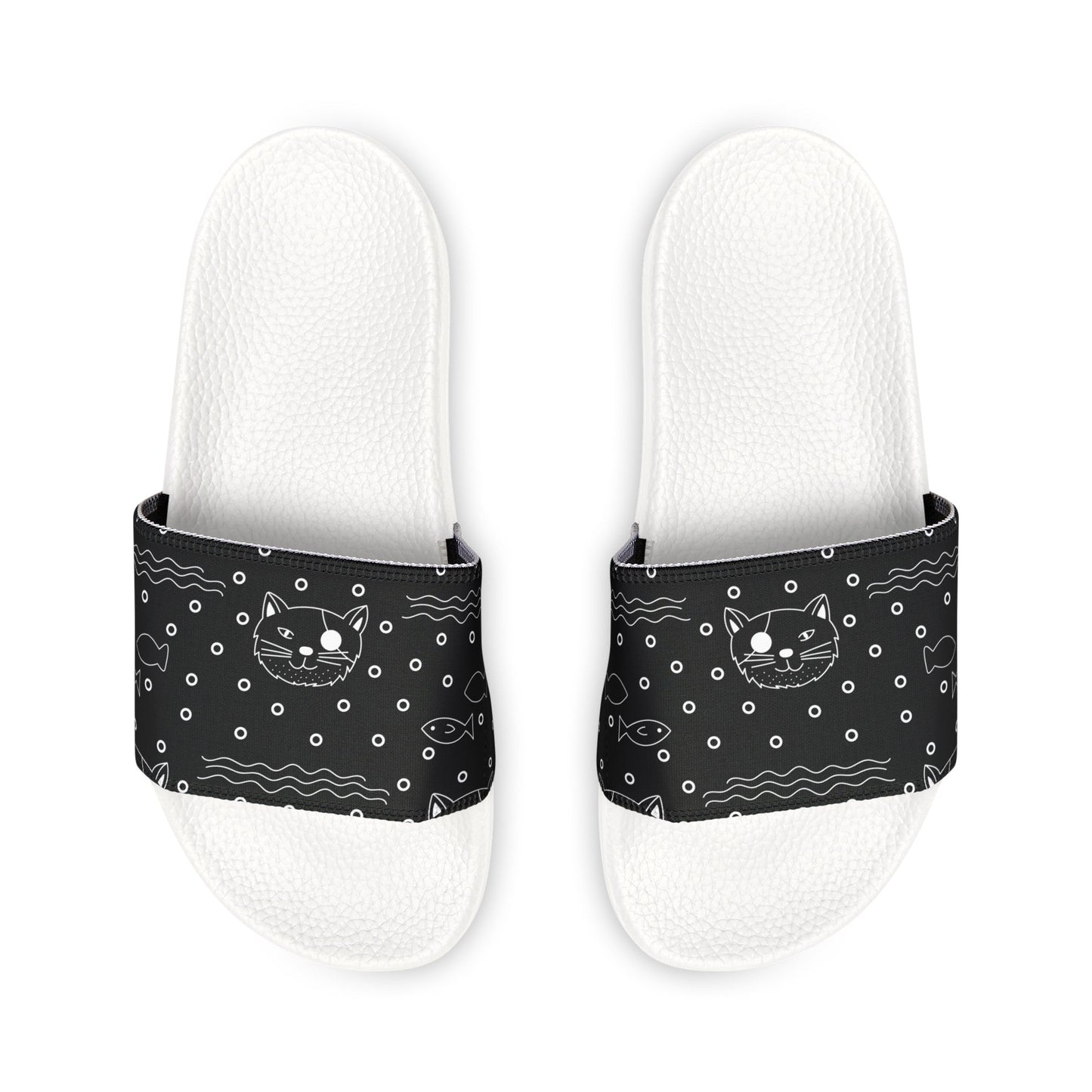 B&W Kitty Men's PU Slide Sandals - Shoes - Epileptic Al’s Shop