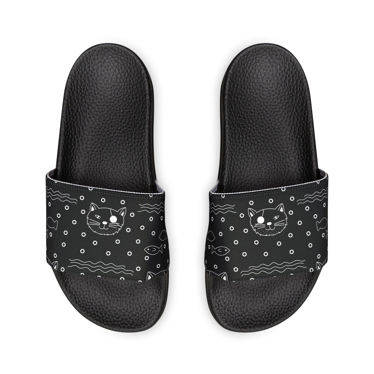 B&W Kitty Men's PU Slide Sandals - Shoes - Epileptic Al’s Shop