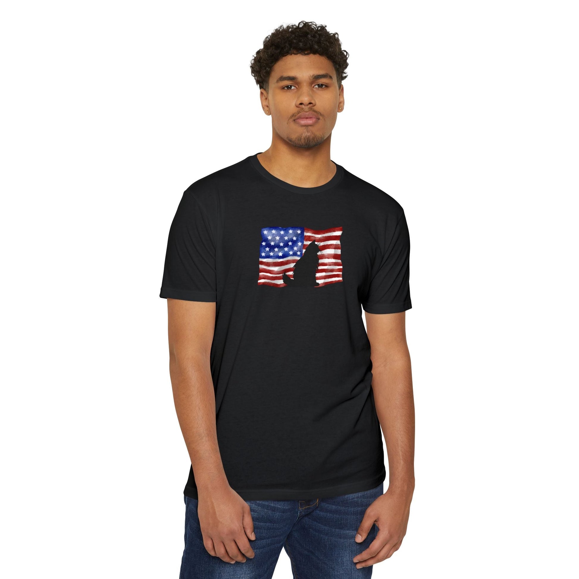 Cat & Flag Unisex CVC Jersey T - shirt - T - Shirt - Epileptic Al’s Shop