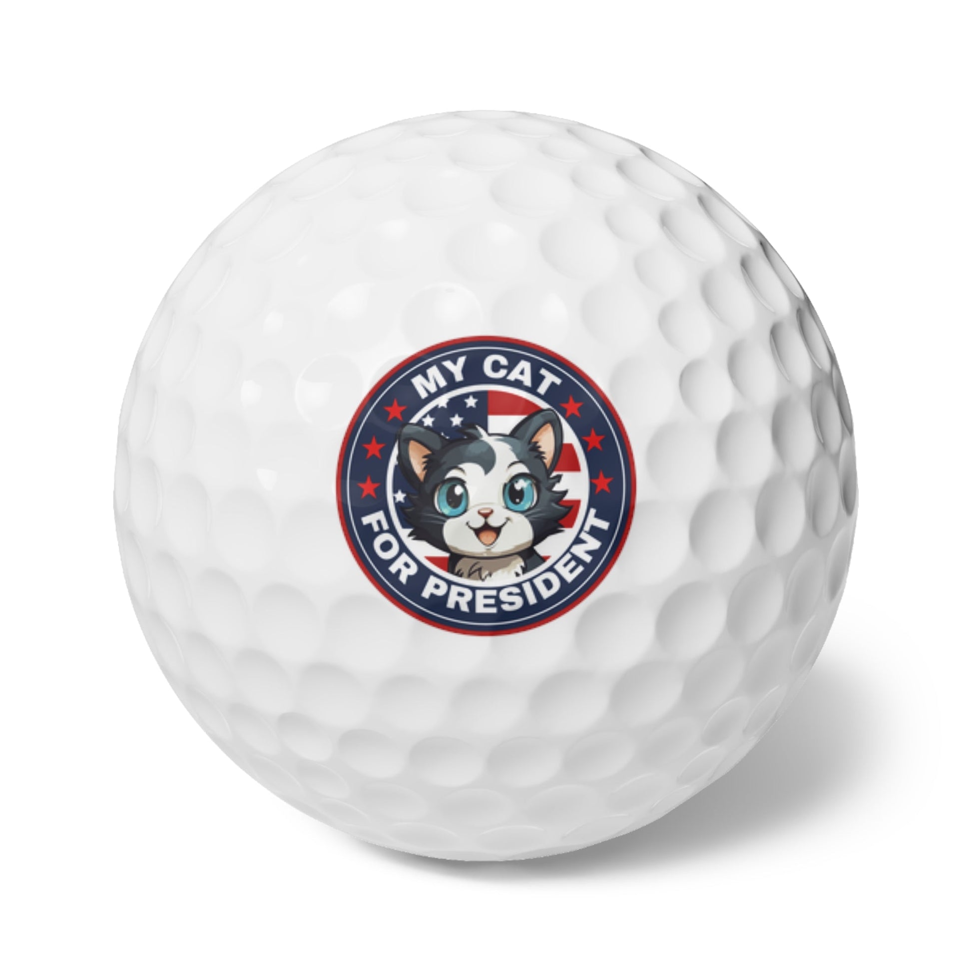 Cat for Prez Golf Balls, 6pcs - Accessories - Epileptic Al’s Shop