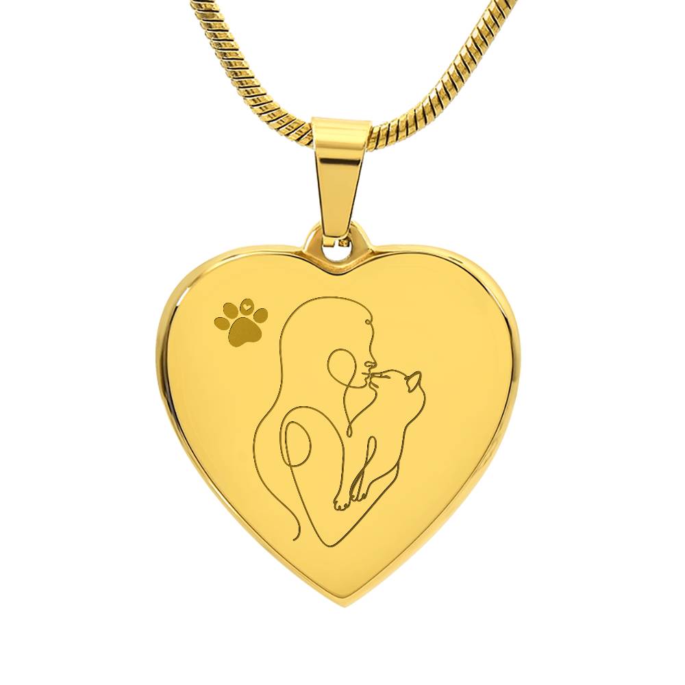 Cat Lady Engraved Heart Necklace - Jewelry - Epileptic Al’s Shop