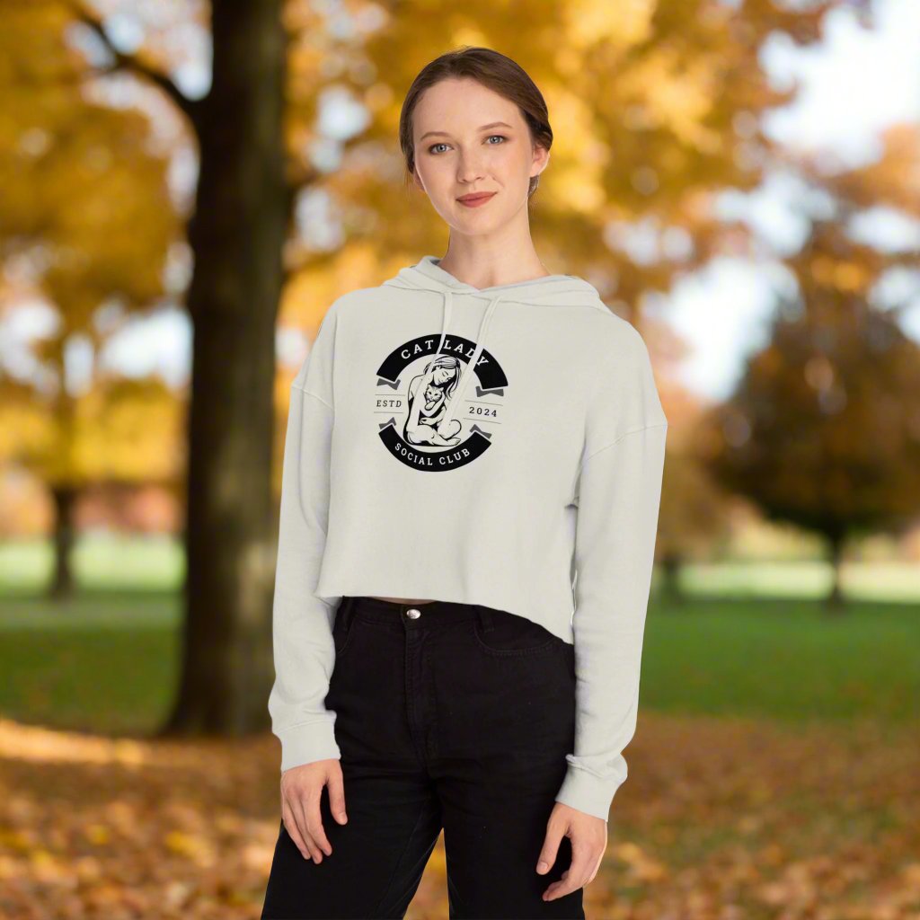 Cat Lady Social Club Cropped Hooded Sweatshirt - Hoodie - EpiAl's Shop