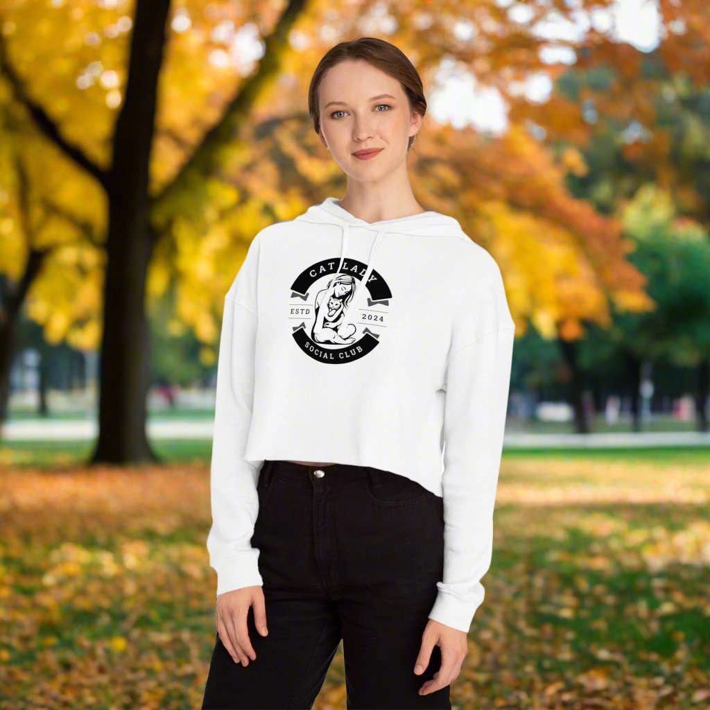 Cat Lady Social Club Cropped Hooded Sweatshirt - Hoodie - EpiAl's Shop