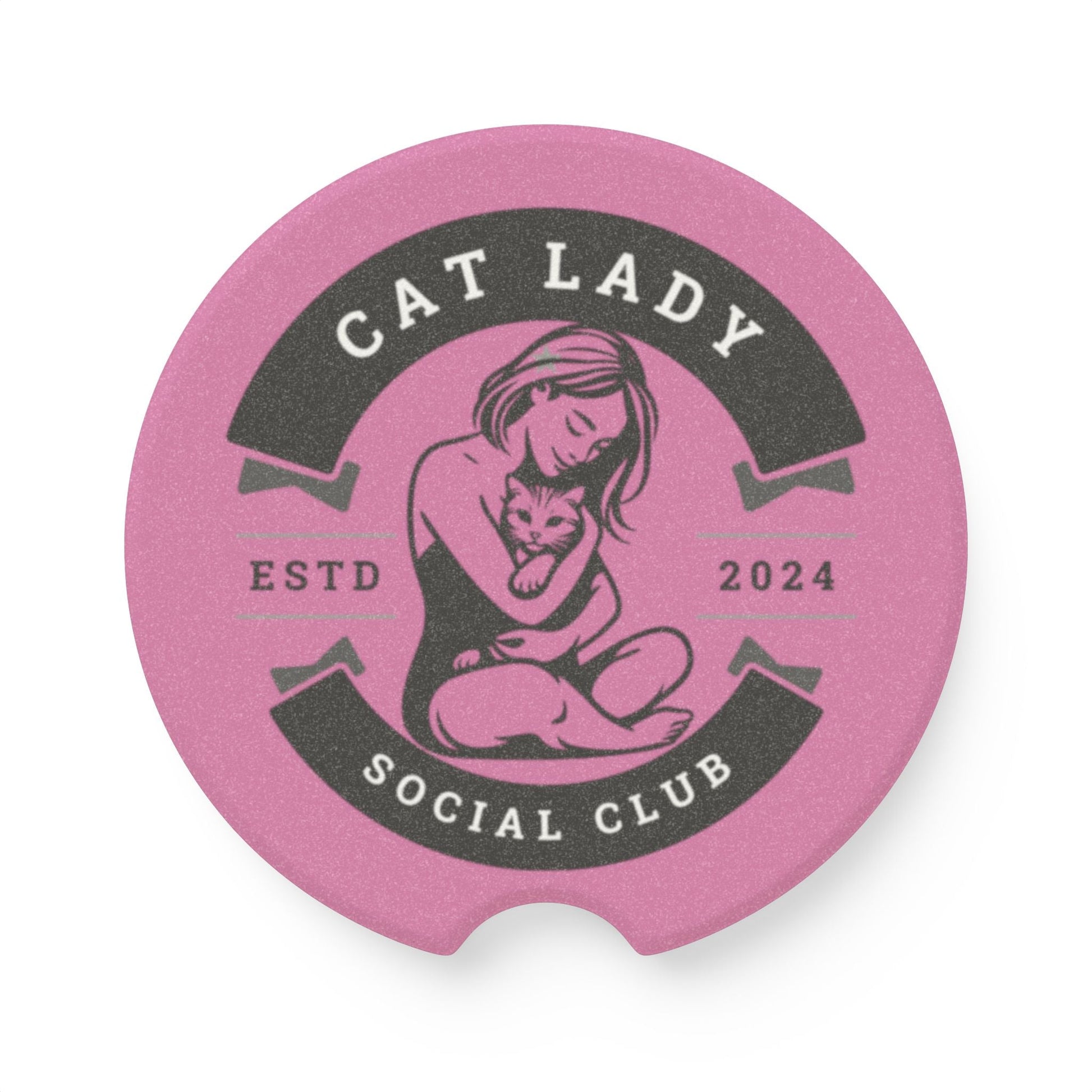 Cat Lady Social Club Soapstone Car Coaster - Home Decor - EpiAl's Shop