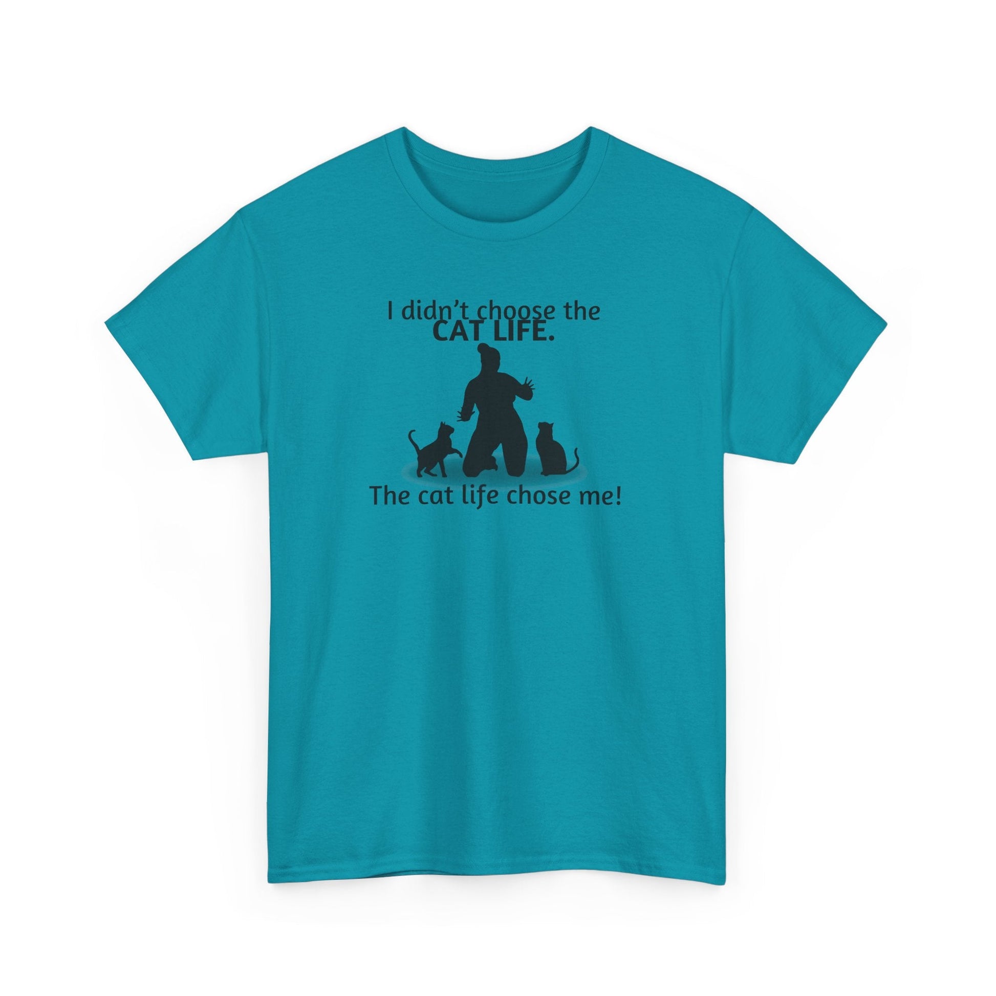 Cat Life Chose Me Heavy Cotton Tee - T-Shirt - EpiAl's Shop