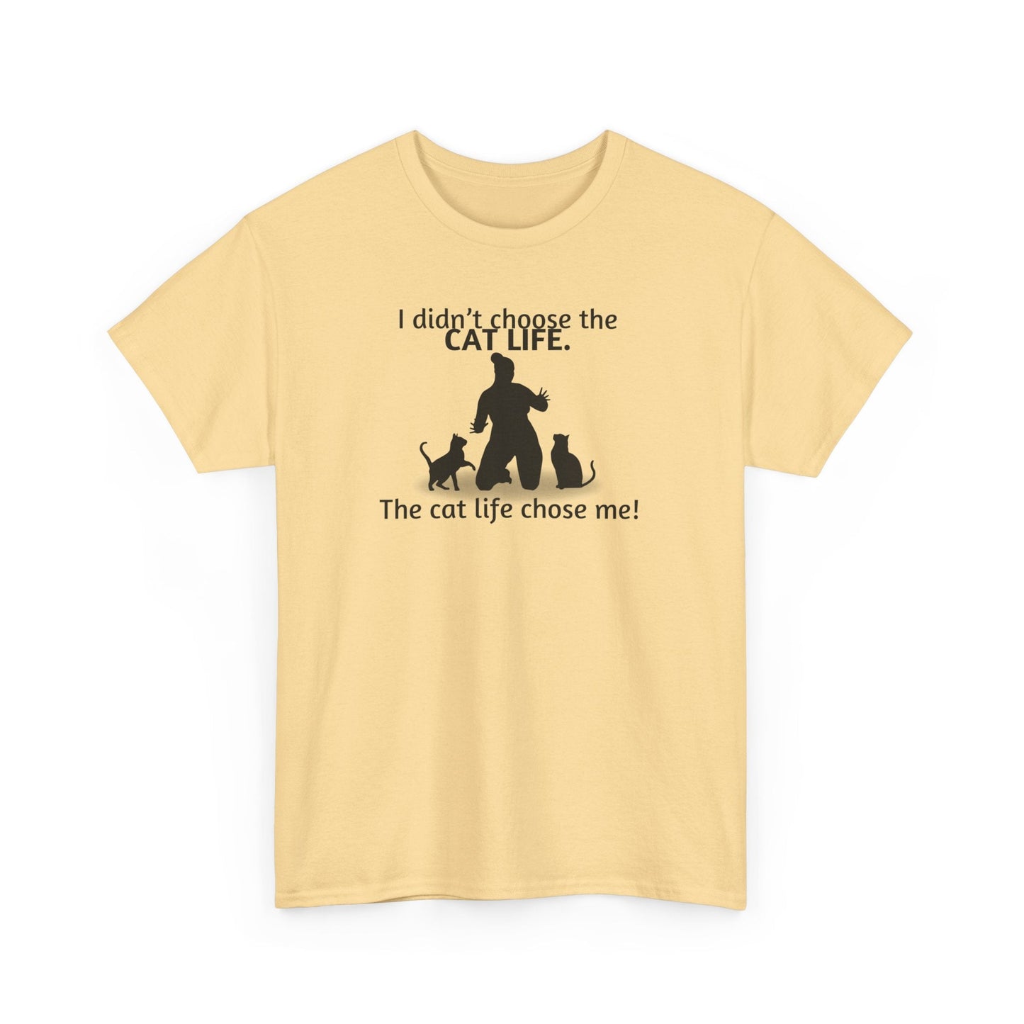 Cat Life Chose Me Heavy Cotton Tee - T-Shirt - EpiAl's Shop