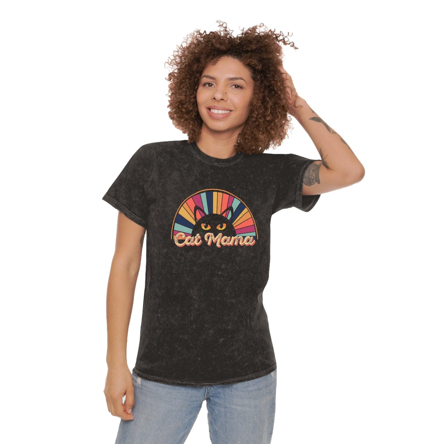 Cat Mama Unisex Mineral Wash T - Shirt - T - Shirt - Epileptic Al’s Shop
