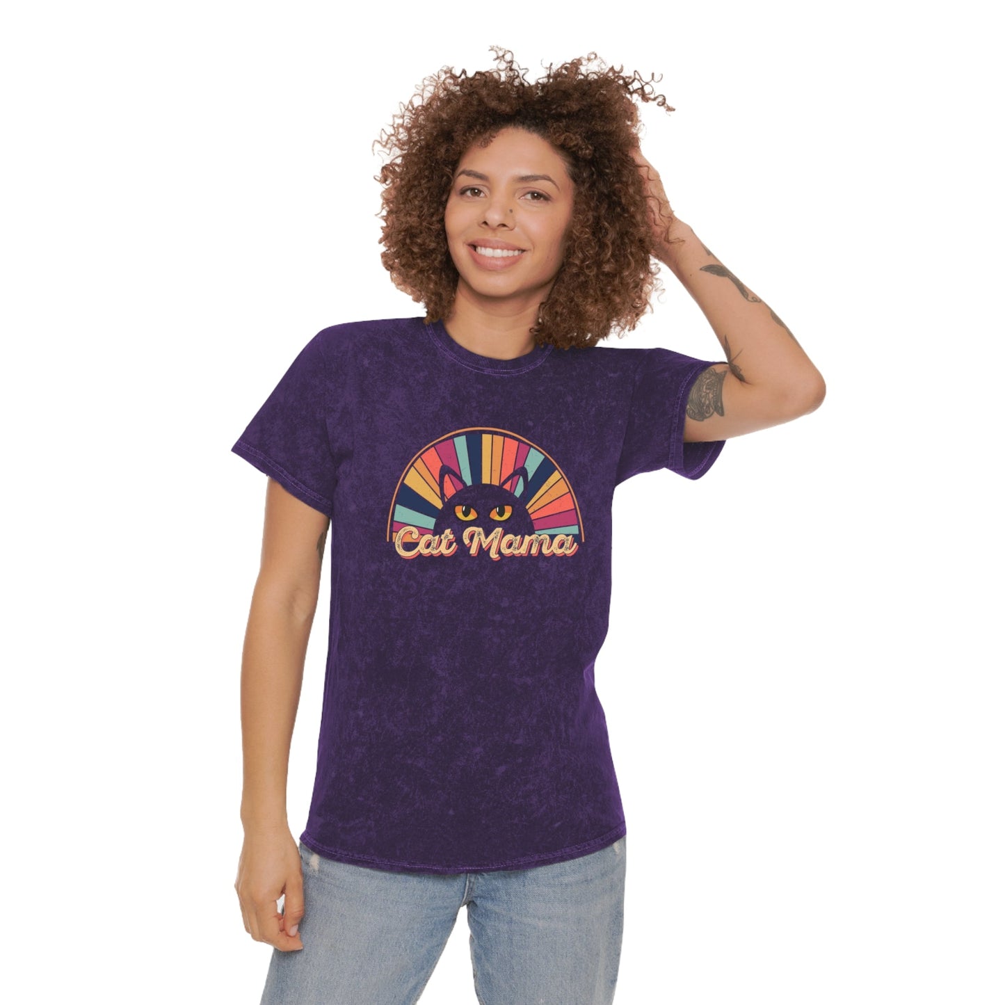 Cat Mama Unisex Mineral Wash T - Shirt - T - Shirt - Epileptic Al’s Shop