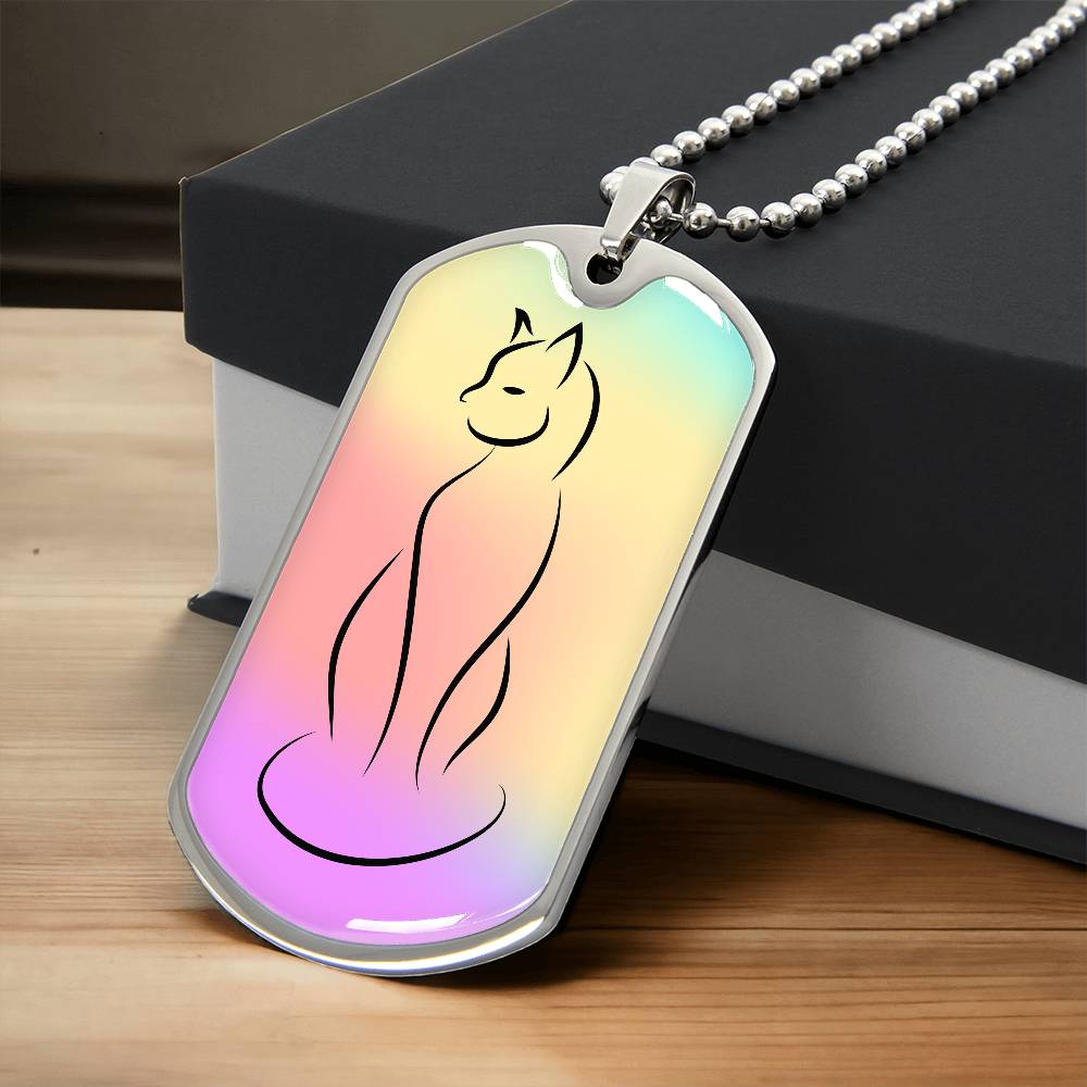 Cat on a Rainbow Necklace - Jewelry - Epileptic Al’s Shop