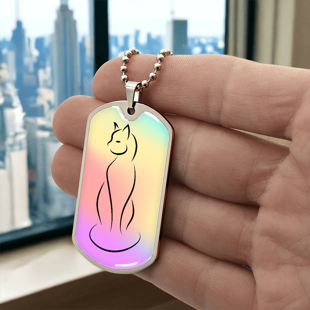 Cat on a Rainbow Necklace - Jewelry - Epileptic Al’s Shop