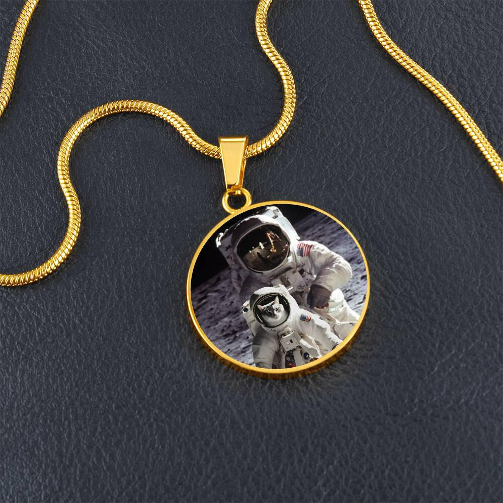 Cat on the Moon Necklace - Jewelry - Epileptic Al’s Shop