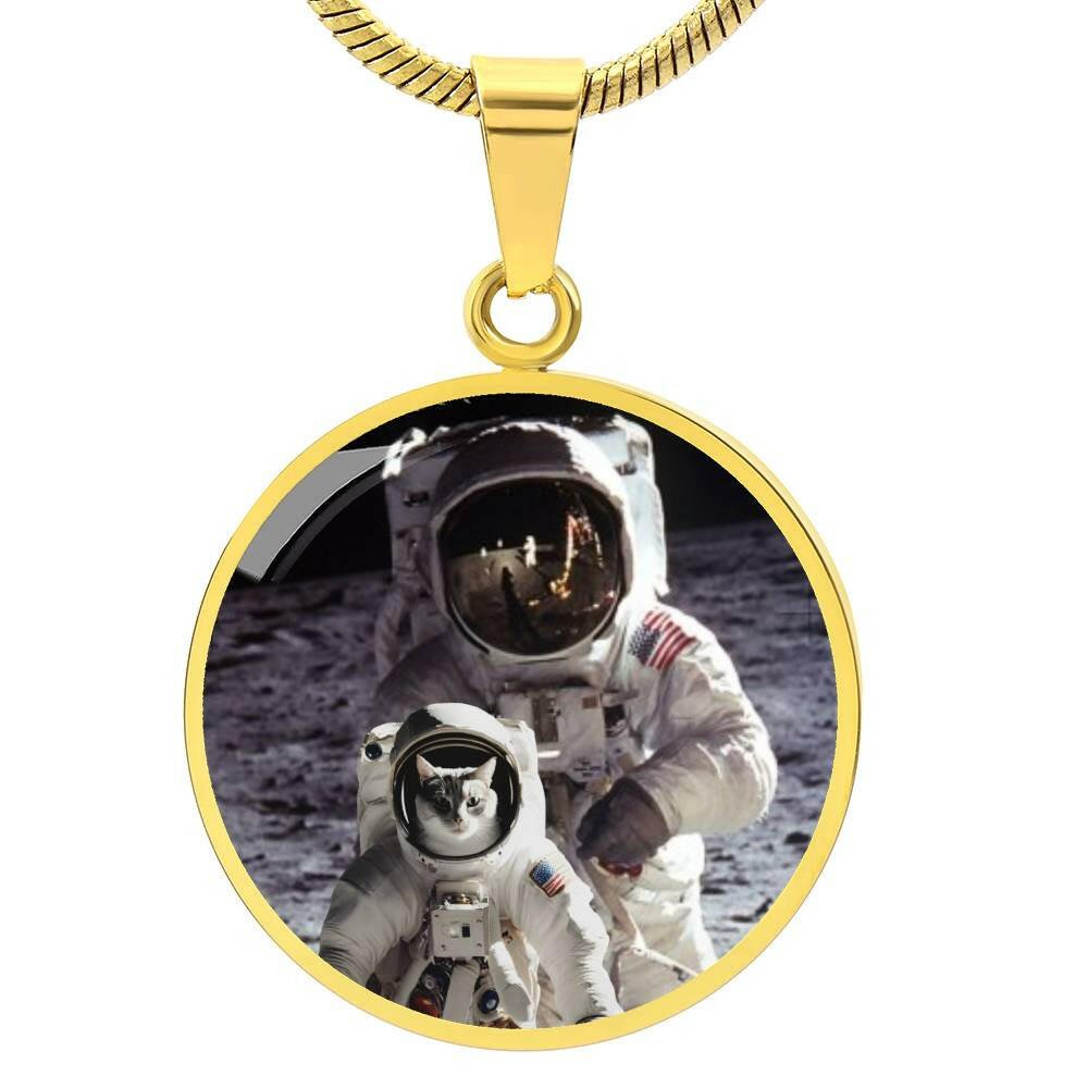 Cat on the Moon Necklace - Jewelry - Epileptic Al’s Shop