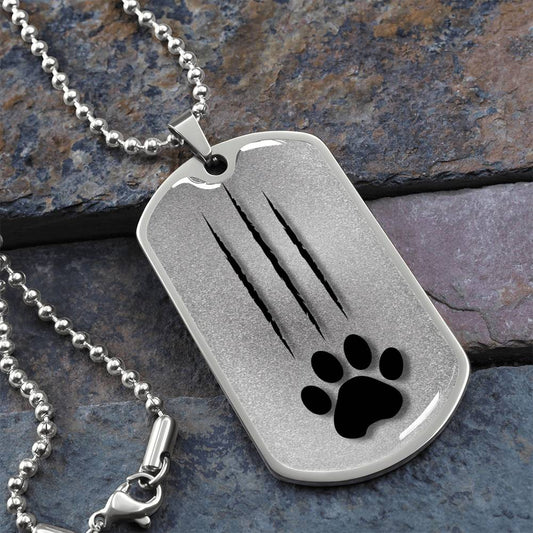 Cat Scratch Dog Tag Necklace - Jewelry - Epileptic Al’s Shop