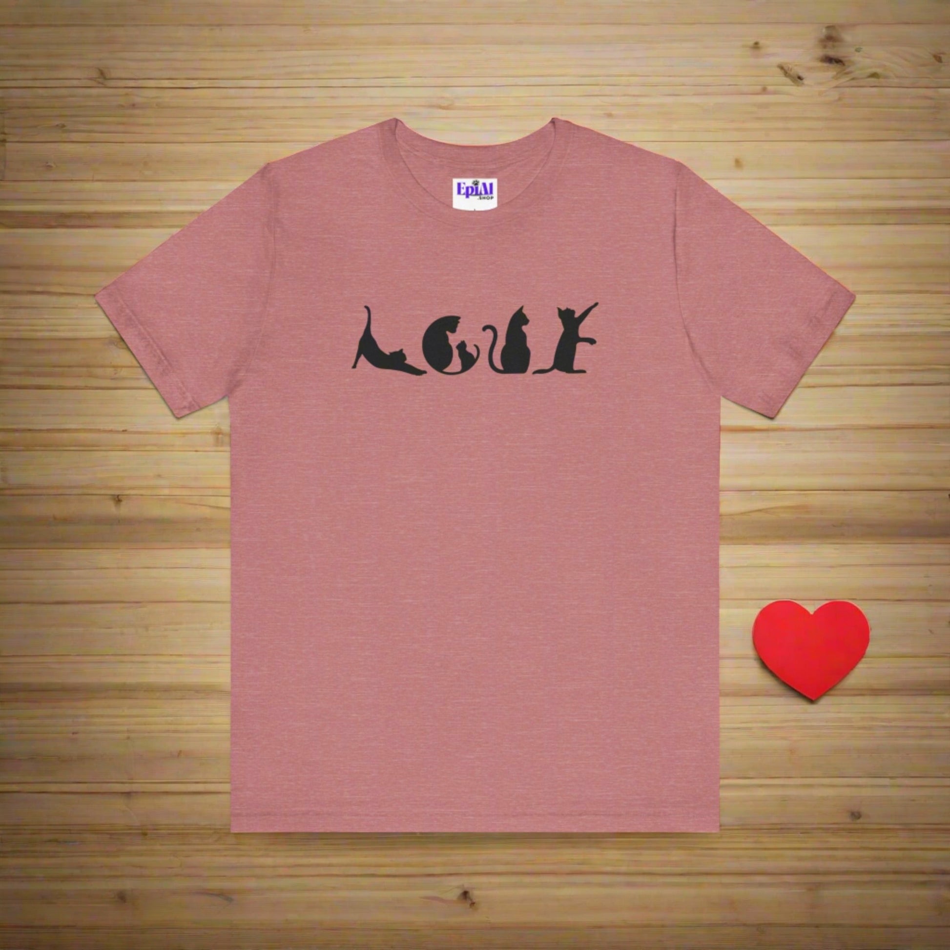 Cat Shaped Love Unisex Jersey Short Sleeve Tee - T - Shirt - Epileptic Al’s Shop