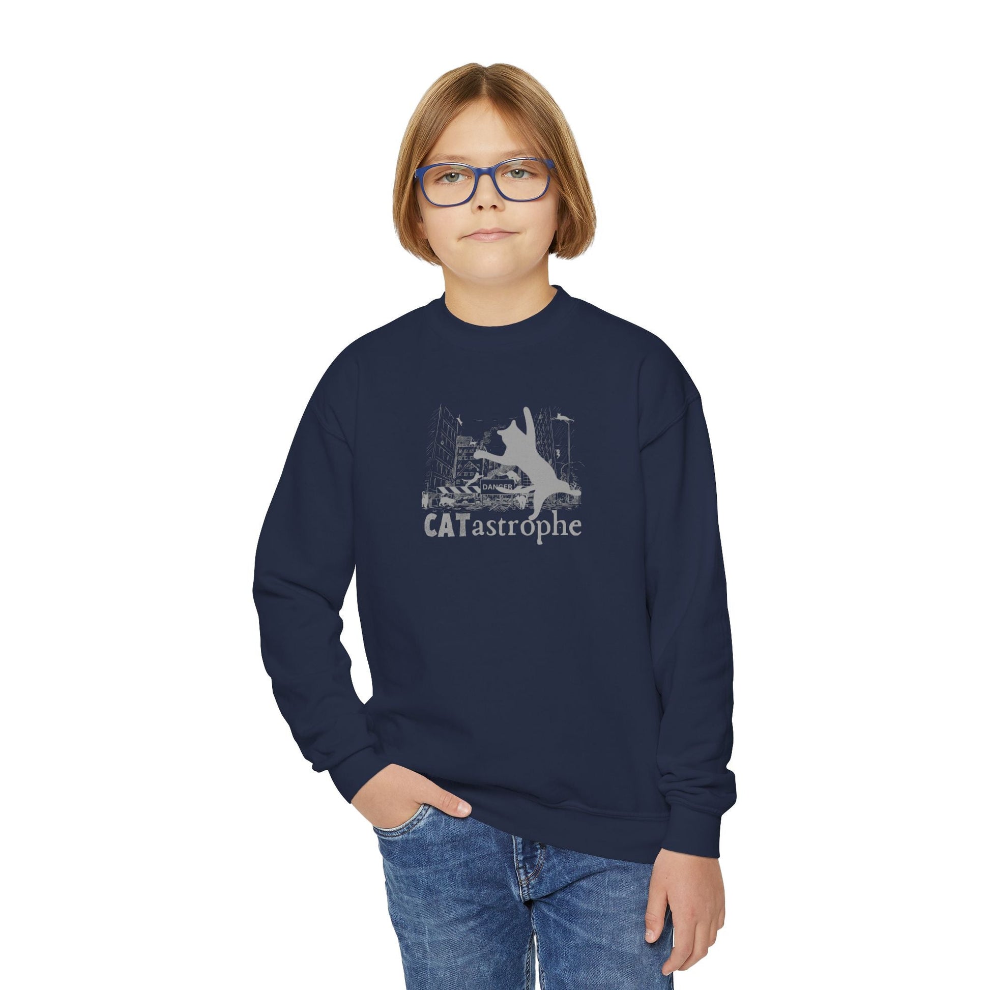 CATastrophe Youth Crewneck Sweatshirt - Kids clothes - EpiAl's Shop