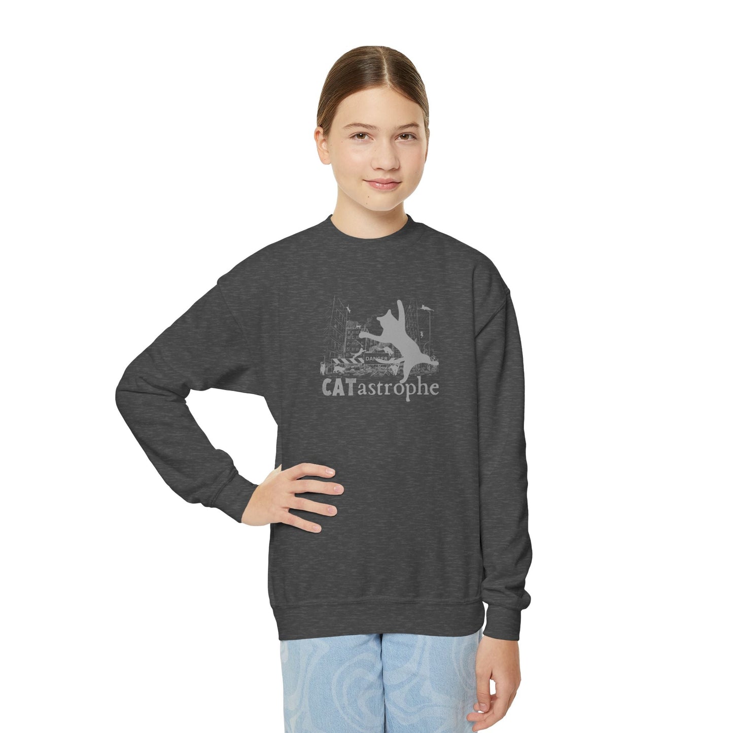 CATastrophe Youth Crewneck Sweatshirt - Kids clothes - EpiAl's Shop