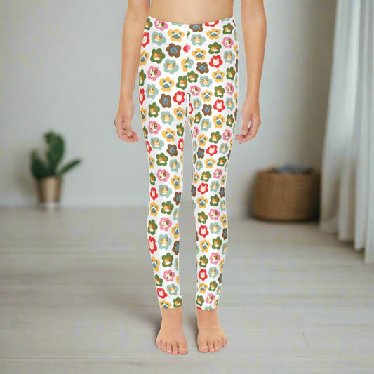 Cats in Flowers Youth Full - Length Leggings - All Over Prints - Epileptic Al’s Shop