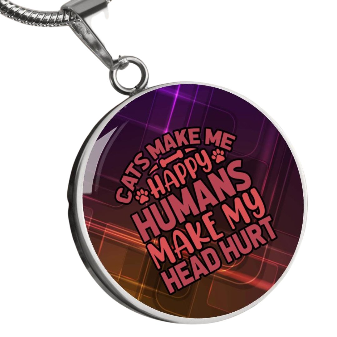 Cats vs Humans Necklace - Jewelry - Epileptic Al’s Shop