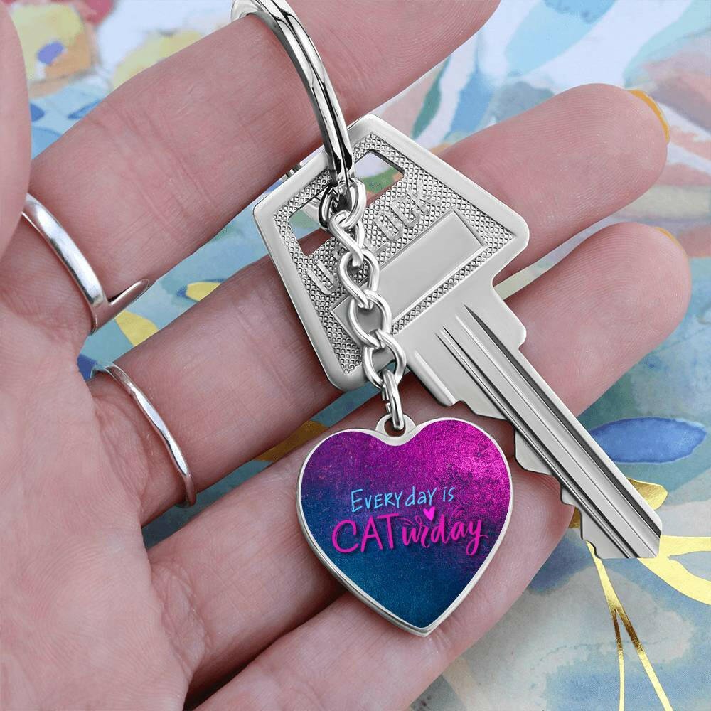 Caturday Everyday Keychain - Jewelry - Epileptic Al’s Shop