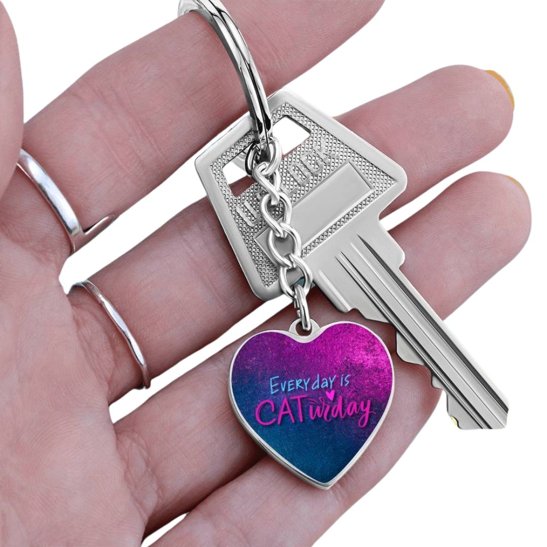 Caturday Everyday Keychain - Jewelry - Epileptic Al’s Shop