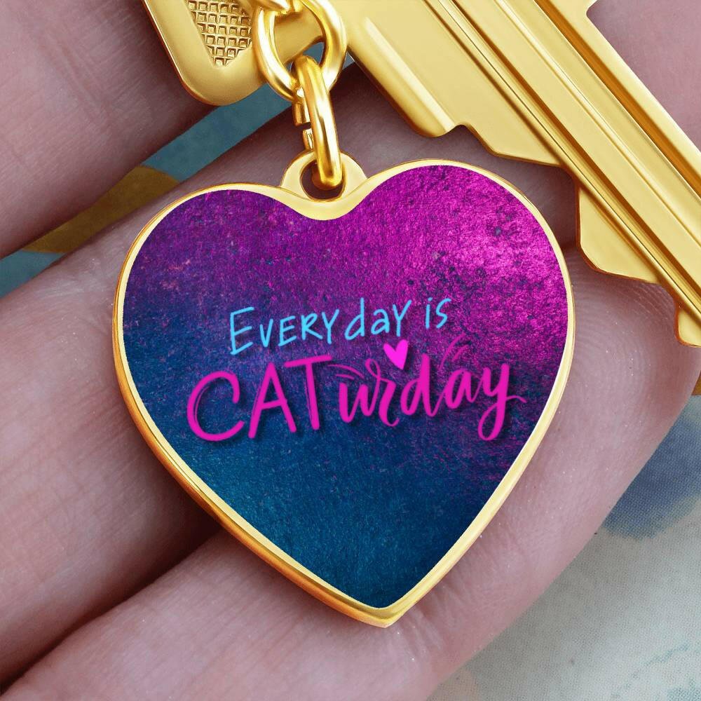 Caturday Everyday Keychain - Jewelry - Epileptic Al’s Shop