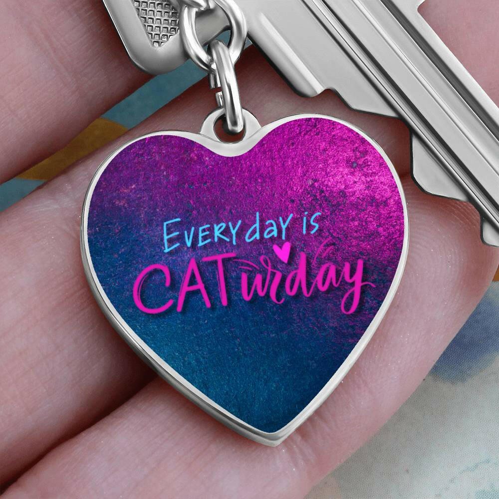 Caturday Everyday Keychain - Jewelry - Epileptic Al’s Shop