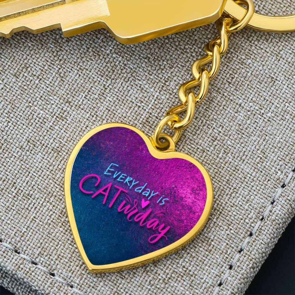 Caturday Everyday Keychain - Jewelry - Epileptic Al’s Shop