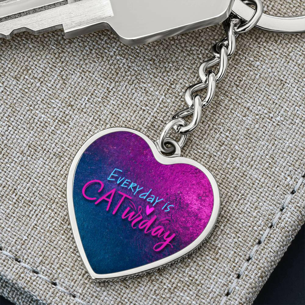 Caturday Everyday Keychain - Jewelry - Epileptic Al’s Shop