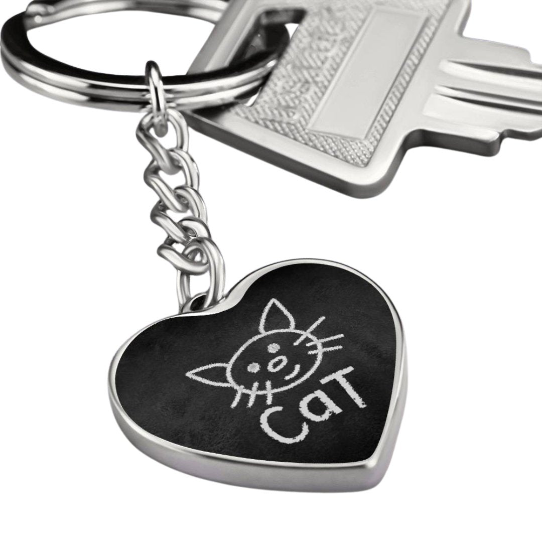 Chalk Kitty Keychain - Jewelry - Epileptic Al’s Shop