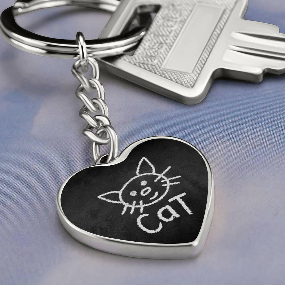 Chalk Kitty Keychain - Jewelry - Epileptic Al’s Shop