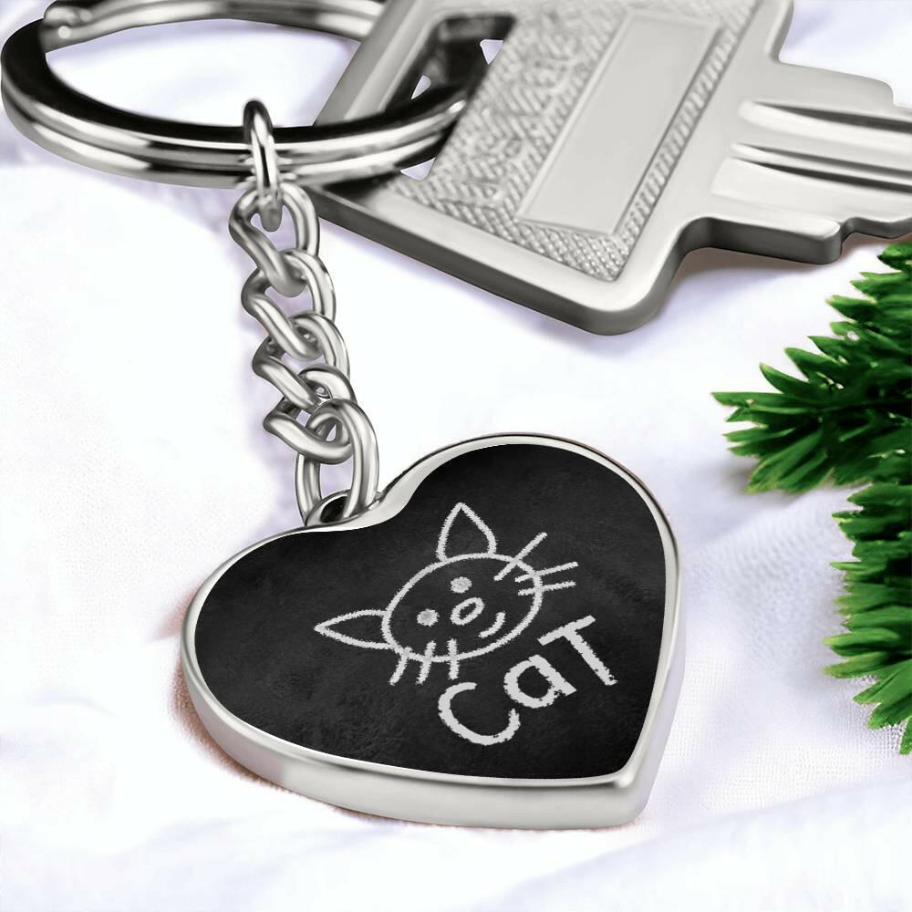 Chalk Kitty Keychain - Jewelry - Epileptic Al’s Shop