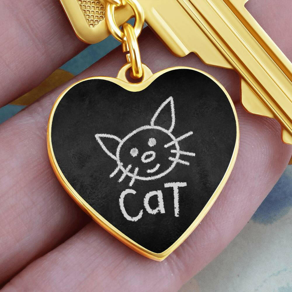 Chalk Kitty Keychain - Jewelry - Epileptic Al’s Shop