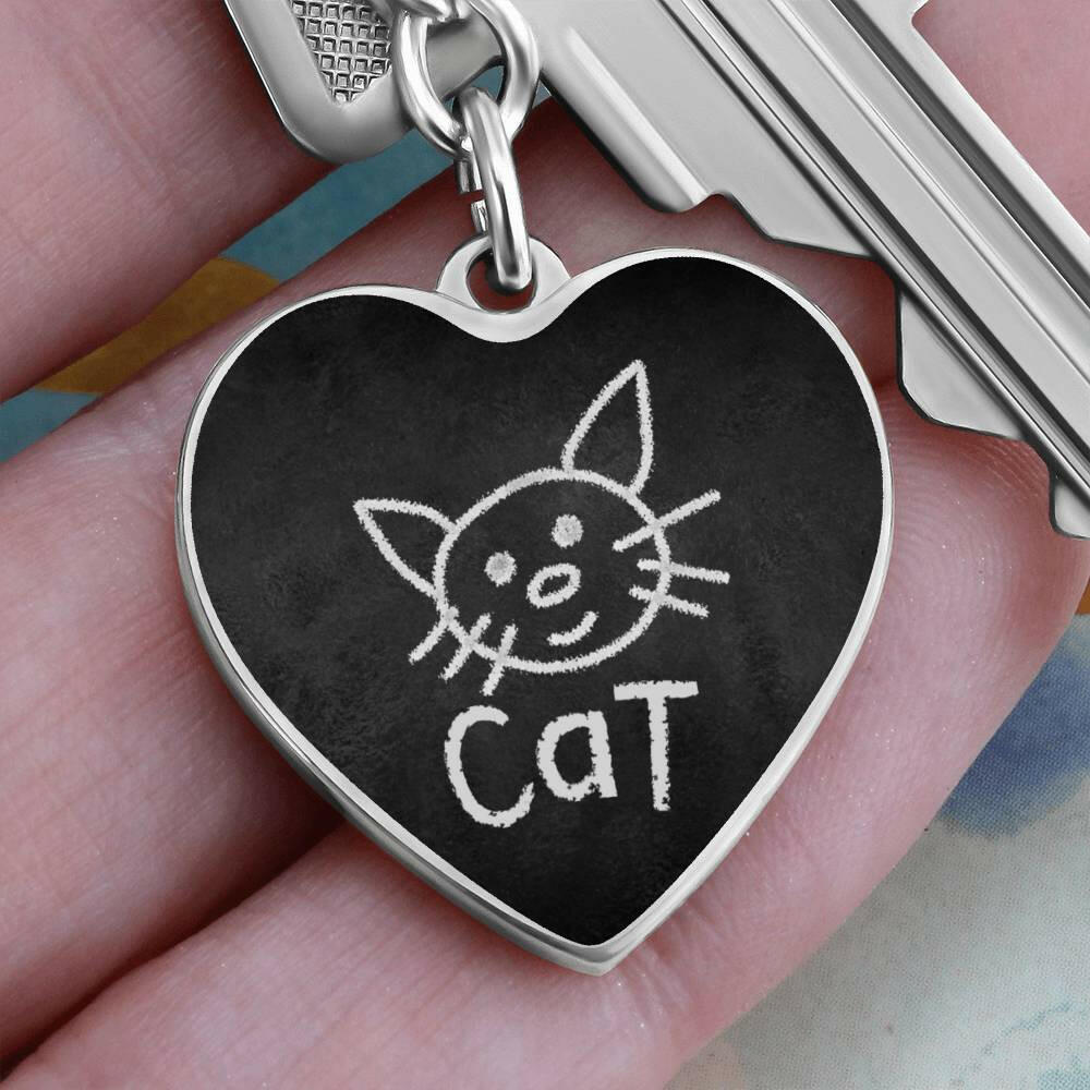 Chalk Kitty Keychain - Jewelry - Epileptic Al’s Shop