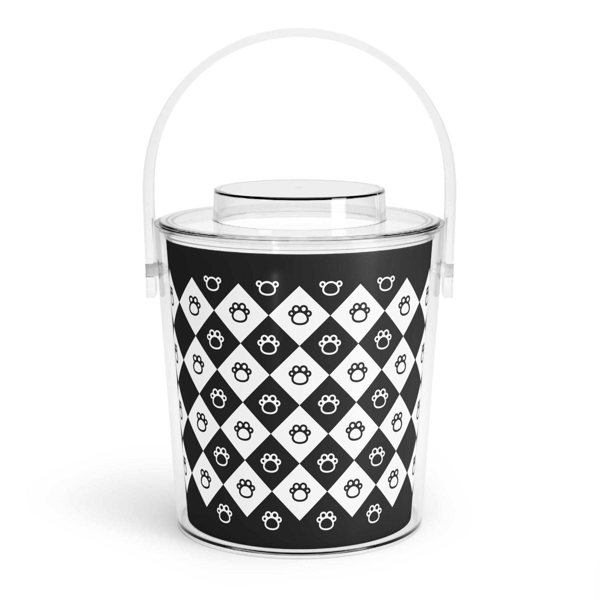 Checkered Paws Ice Bucket with Tongs - Accessories - Epileptic Al’s Shop