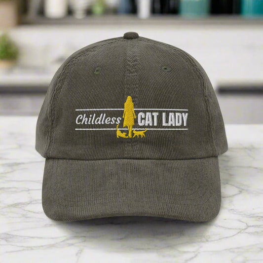 Childless Cat Lady Corduroy Cap - Hats - EpiAl's Shop