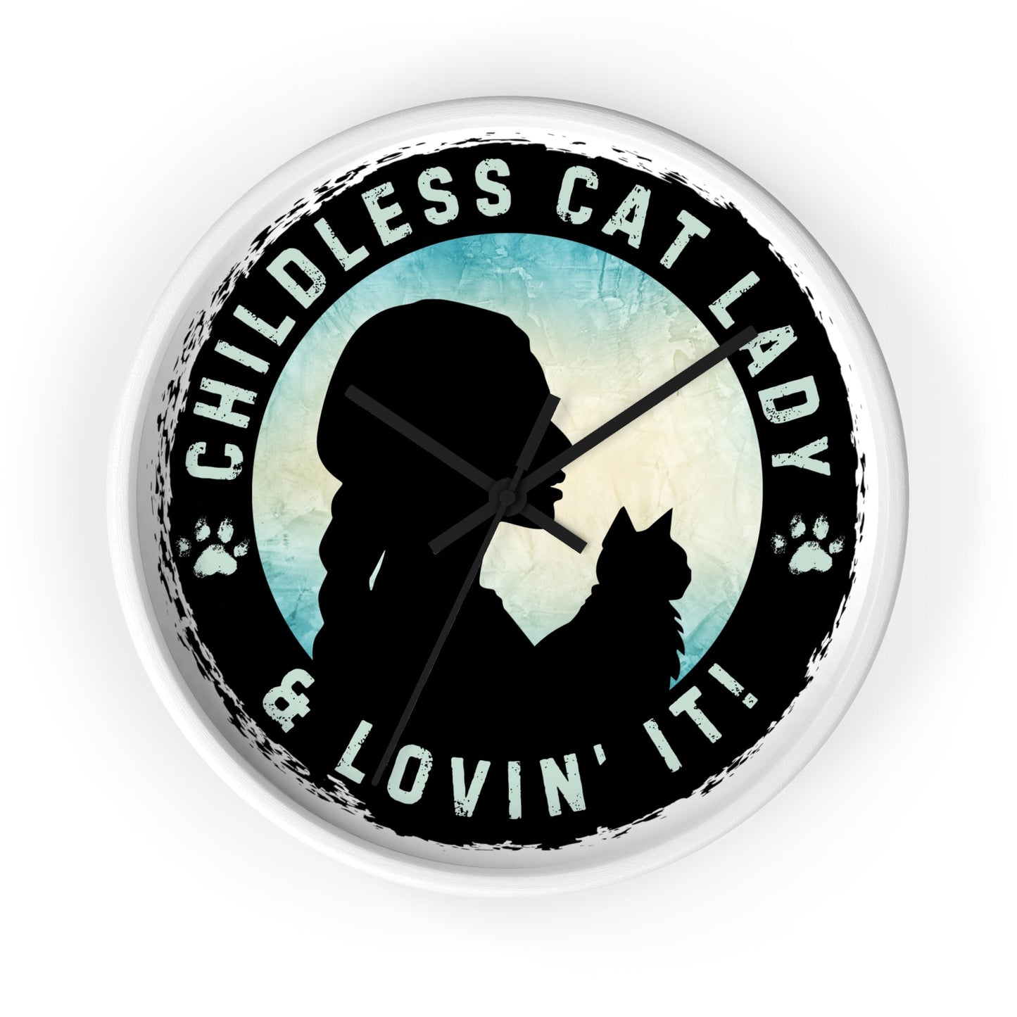 Childless Cat Lady Silhouette Wall Clock - Home Decor - EpiAl's Shop