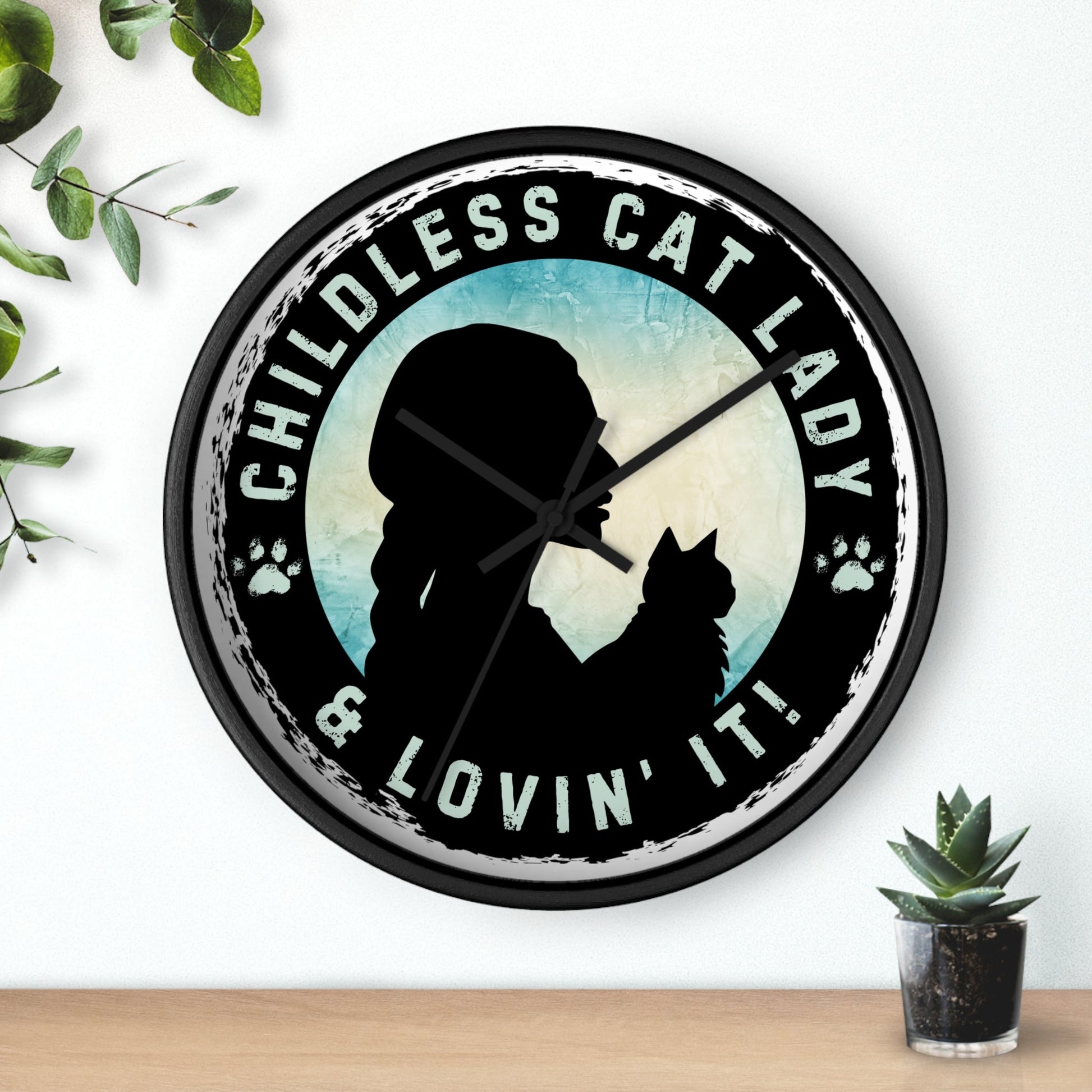 Childless Cat Lady Silhouette Wall Clock - Home Decor - EpiAl's Shop