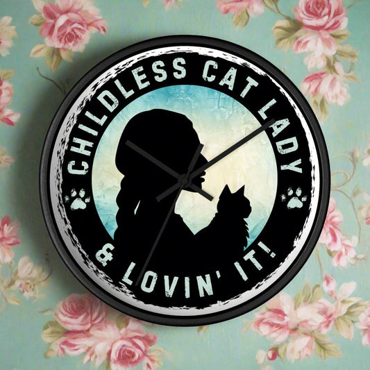 Childless Cat Lady Silhouette Wall Clock - Home Decor - EpiAl's Shop