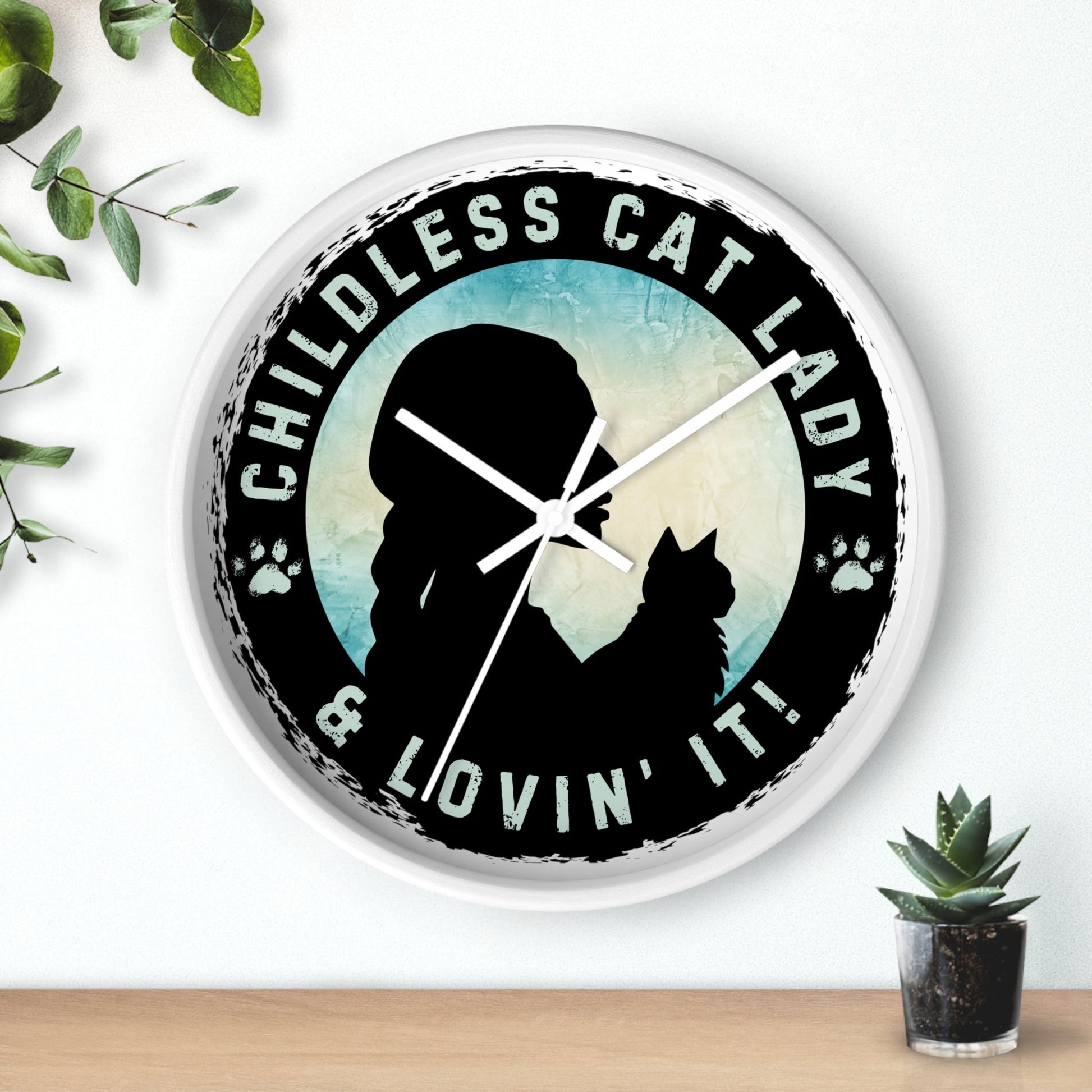 Childless Cat Lady Silhouette Wall Clock - Home Decor - EpiAl's Shop