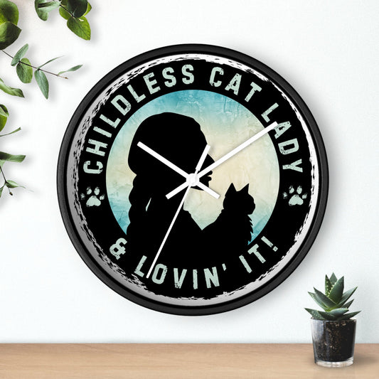 Childless Cat Lady Silhouette Wall Clock - Home Decor - EpiAl's Shop