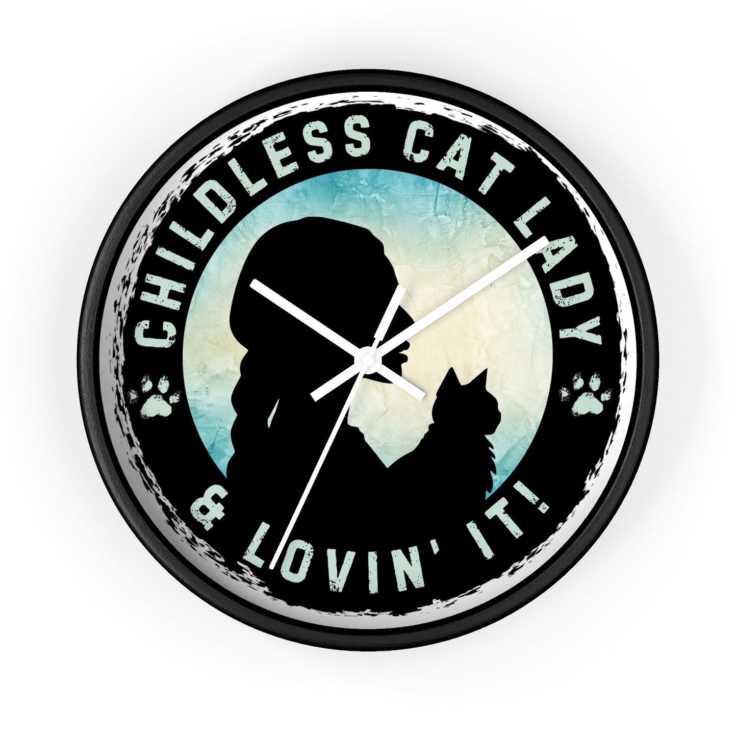 Childless Cat Lady Silhouette Wall Clock - Home Decor - EpiAl's Shop