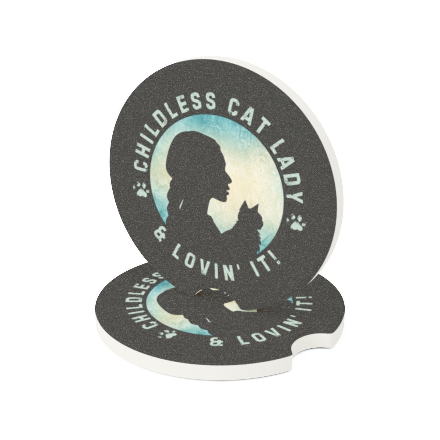 Childless Cat Lady Soapstone Car Coaster - Vehicle Accessories - EpiAl's Shop