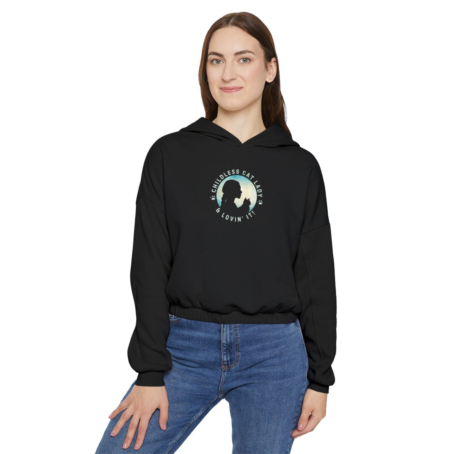 Childless Cat Lady Women's Cinched Bottom Hoodie - Hoodie - EpiAl's Shop